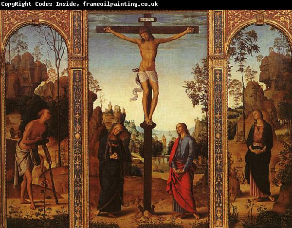 Pietro Perugino The Crucifixion with The Virgin, St.John, St.Jerome St.Magdalene